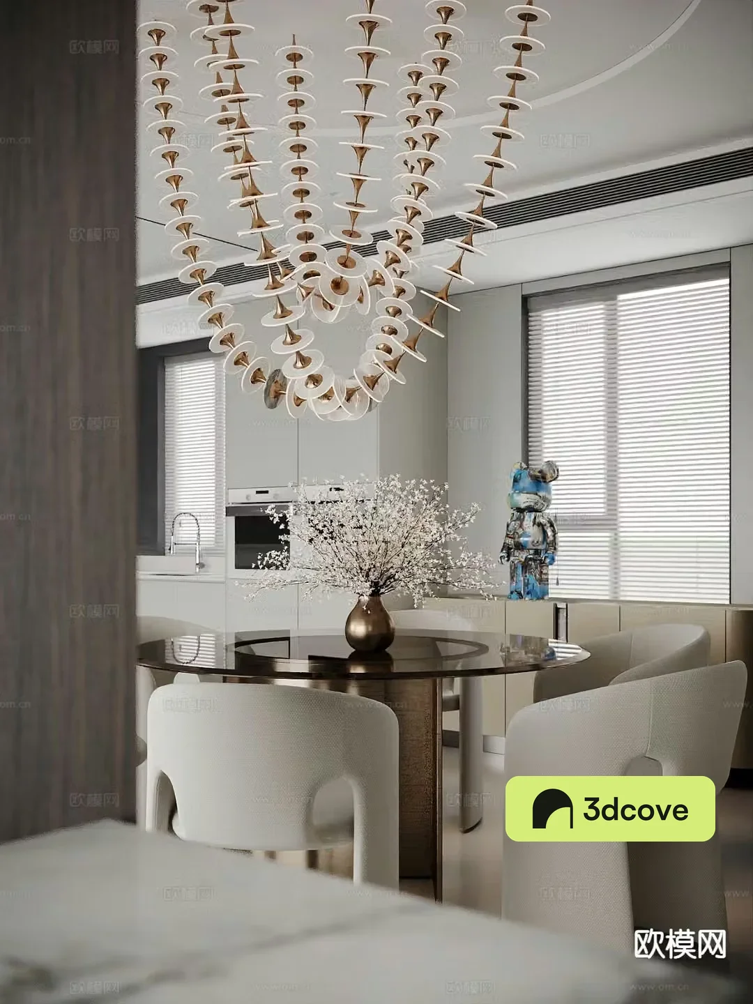 Round dining table and chair