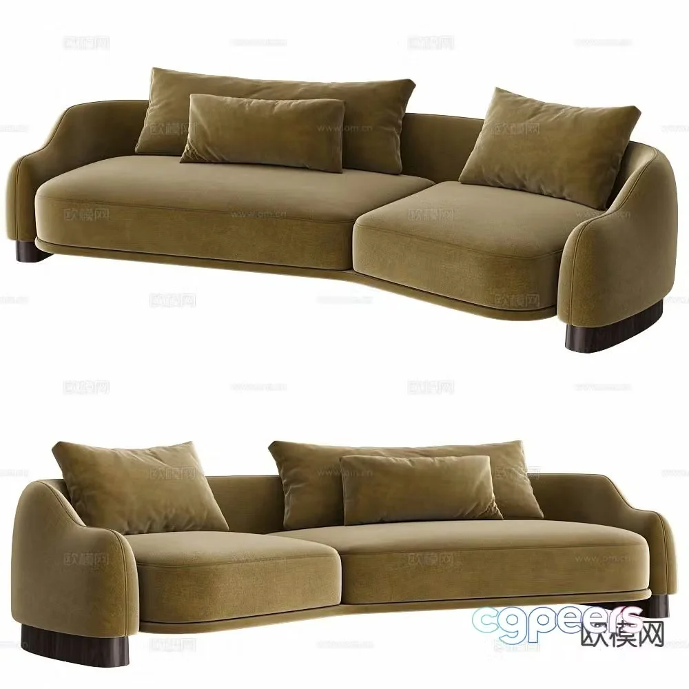 Italian multi-person sofa leisure sofa 3d model
