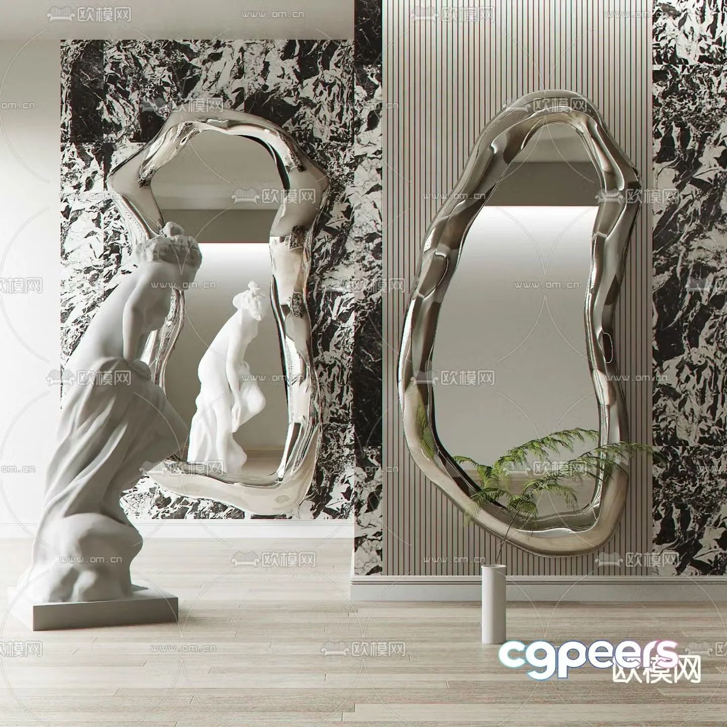 Mirror Floor-to-body mirror Fitting mirror 3d model