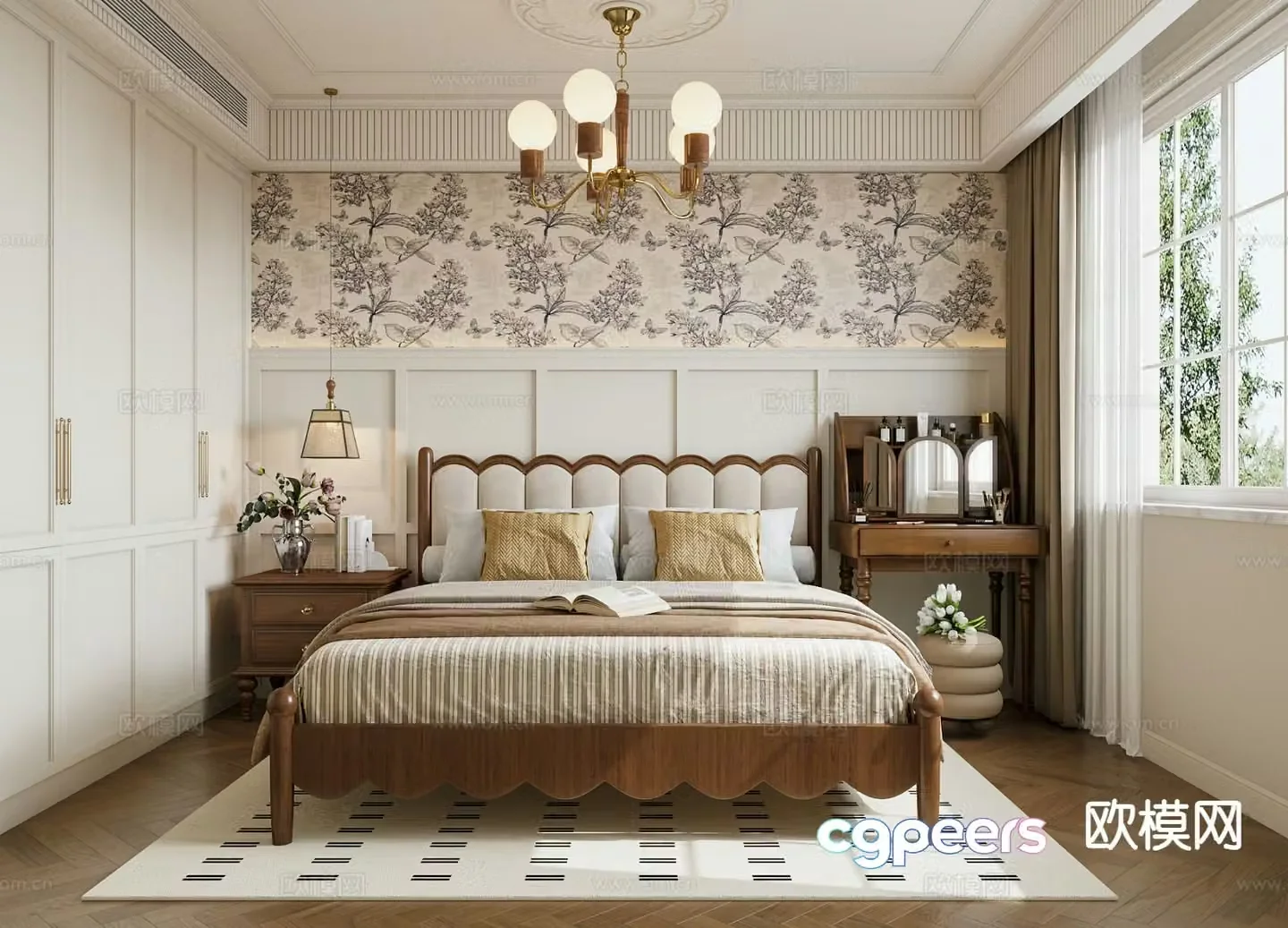 Medieval style bedroom master bedroom 3d model
