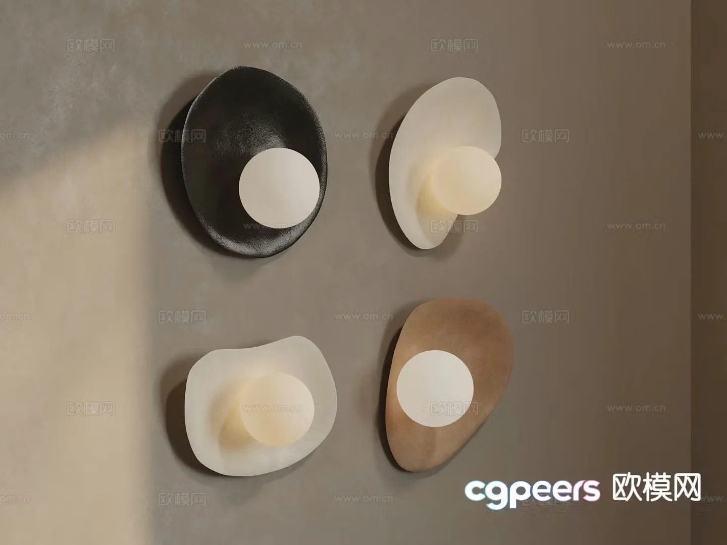 Wabi-sabi style wall lamp creative wall lamp 3d model