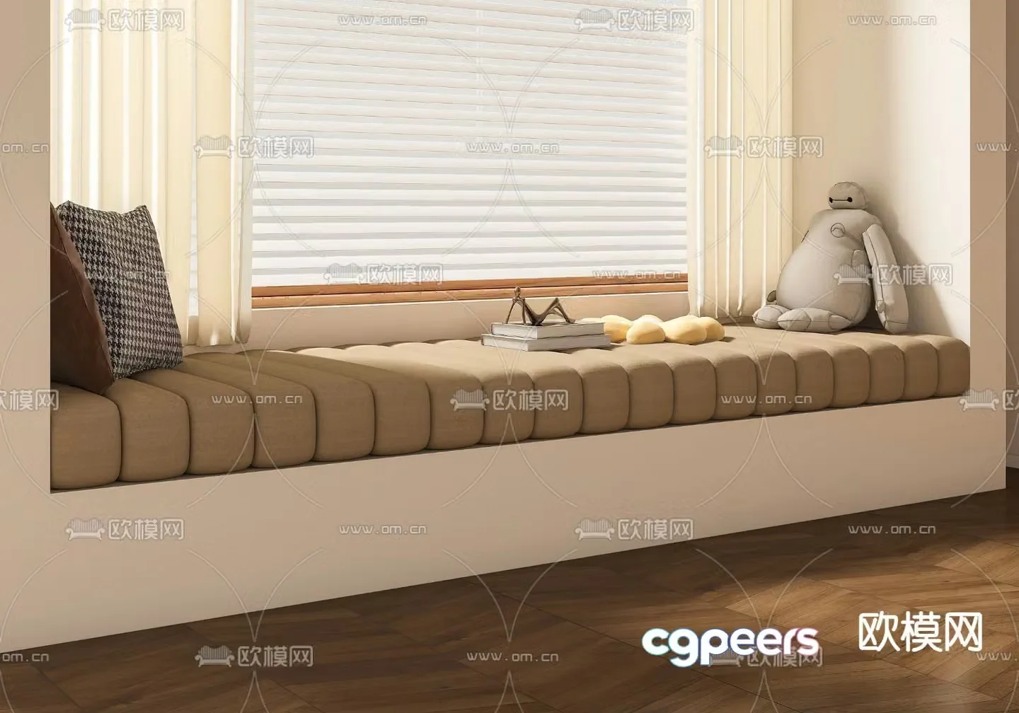 Cushion cushion bay window cushion cushion window sill 3d model