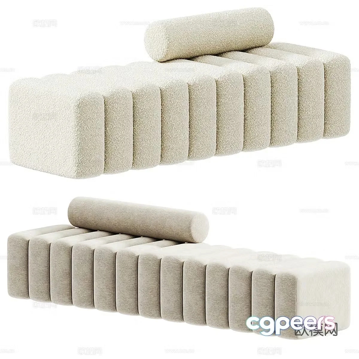 Modern Italian SARA shoe changing stool 3D model