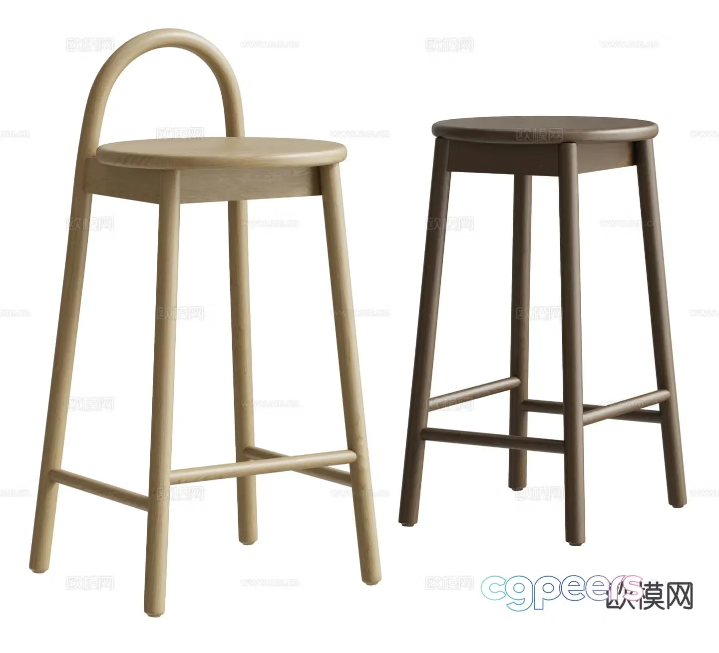 Modern bar chair high chair 3d model