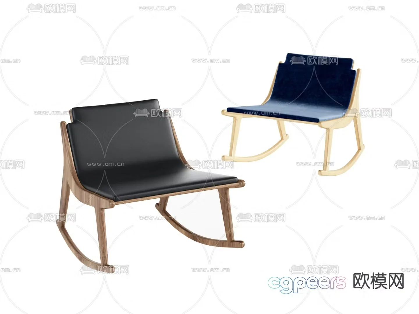 Modern chair casual chair rocking chair 3d model