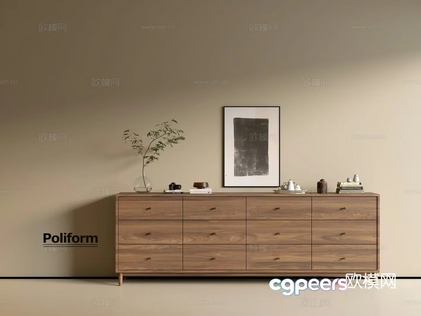 Modern wood grain cabinet ins wind minimalist wind cabinet whole cabinet sideboard balcony cabinet storage 3D model
