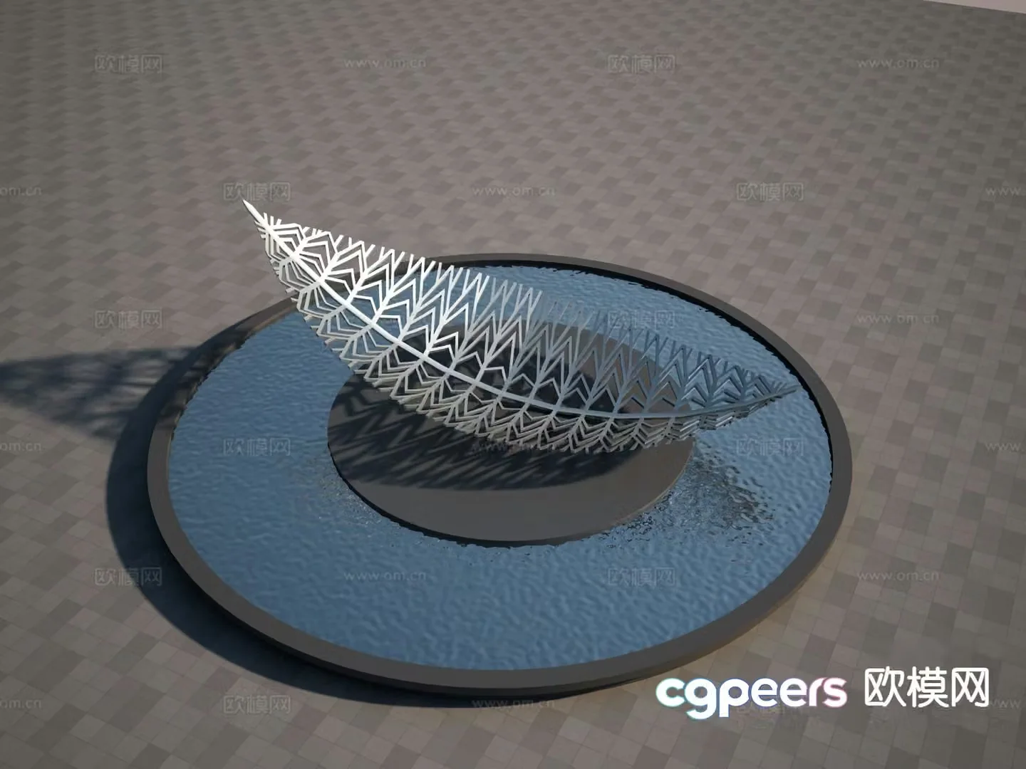Hollow leaf sculpture 3d model