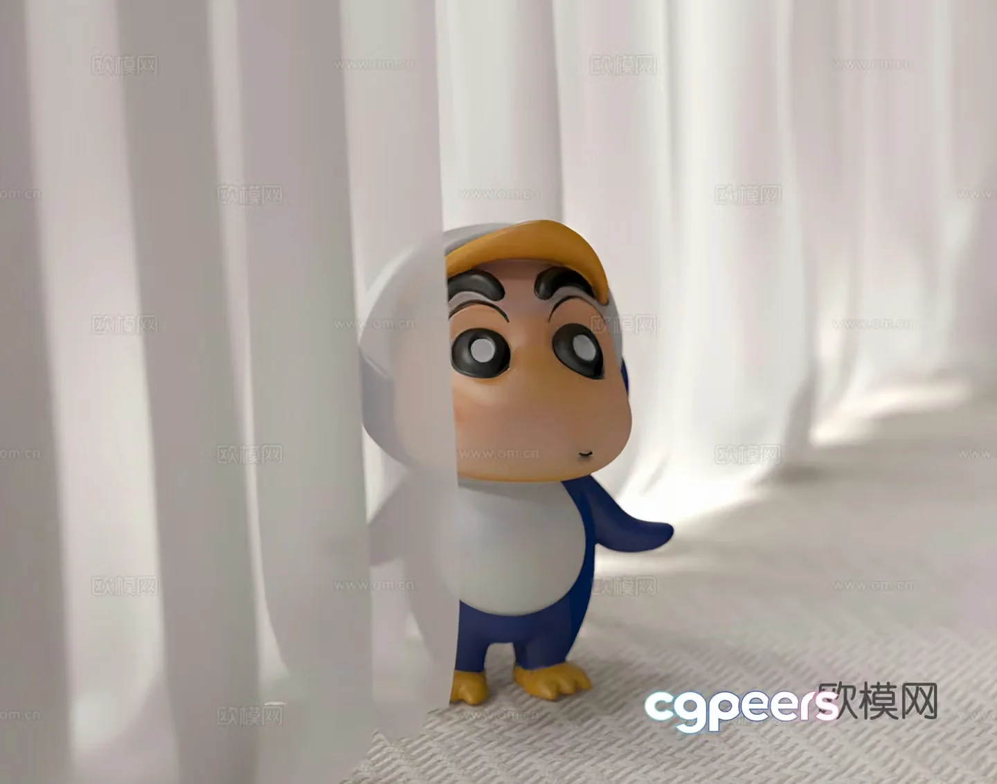 Toys Doll Crayon Shin-chan Figures Anime Characters 3D Model