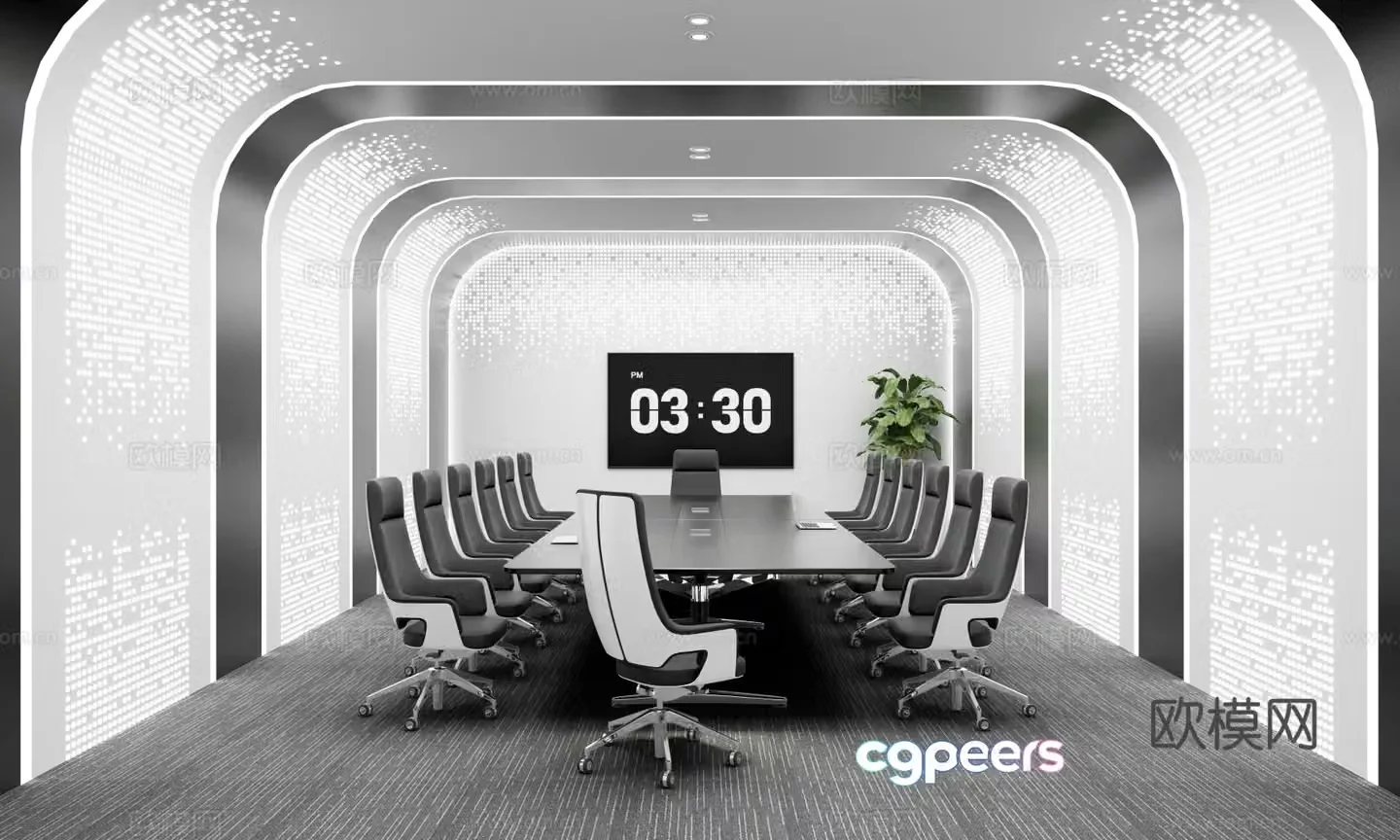 Modern conference room negotiation room learning discussion room multifunctional conference room 3D model