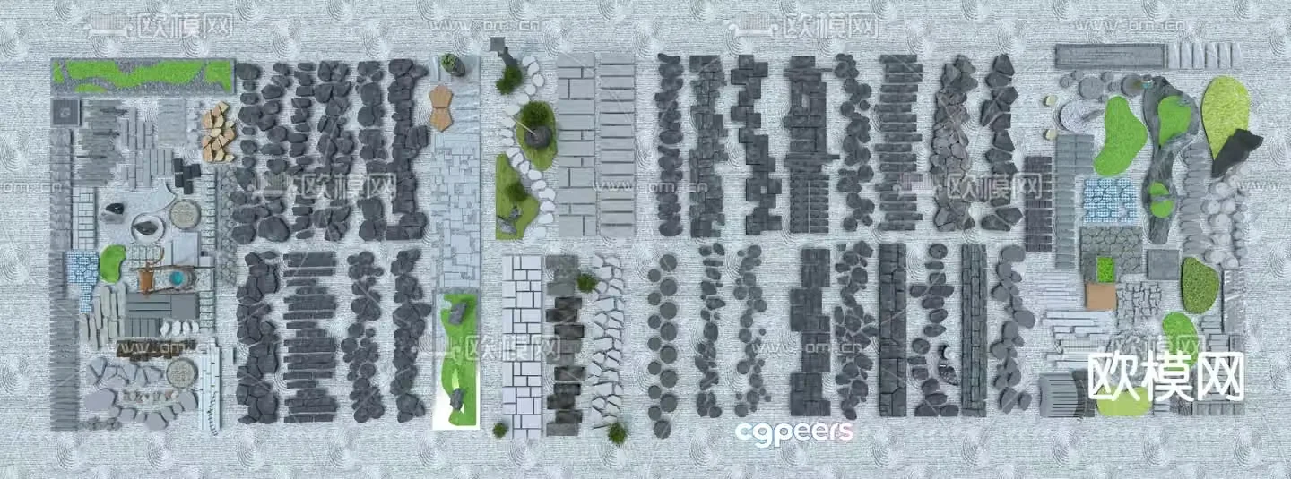 3D model of Tingbu stone paving