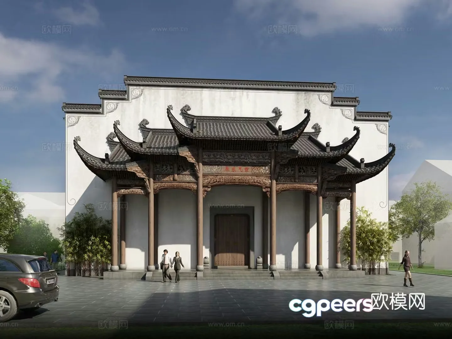 3D model of Chinese Hui style residential gate tower