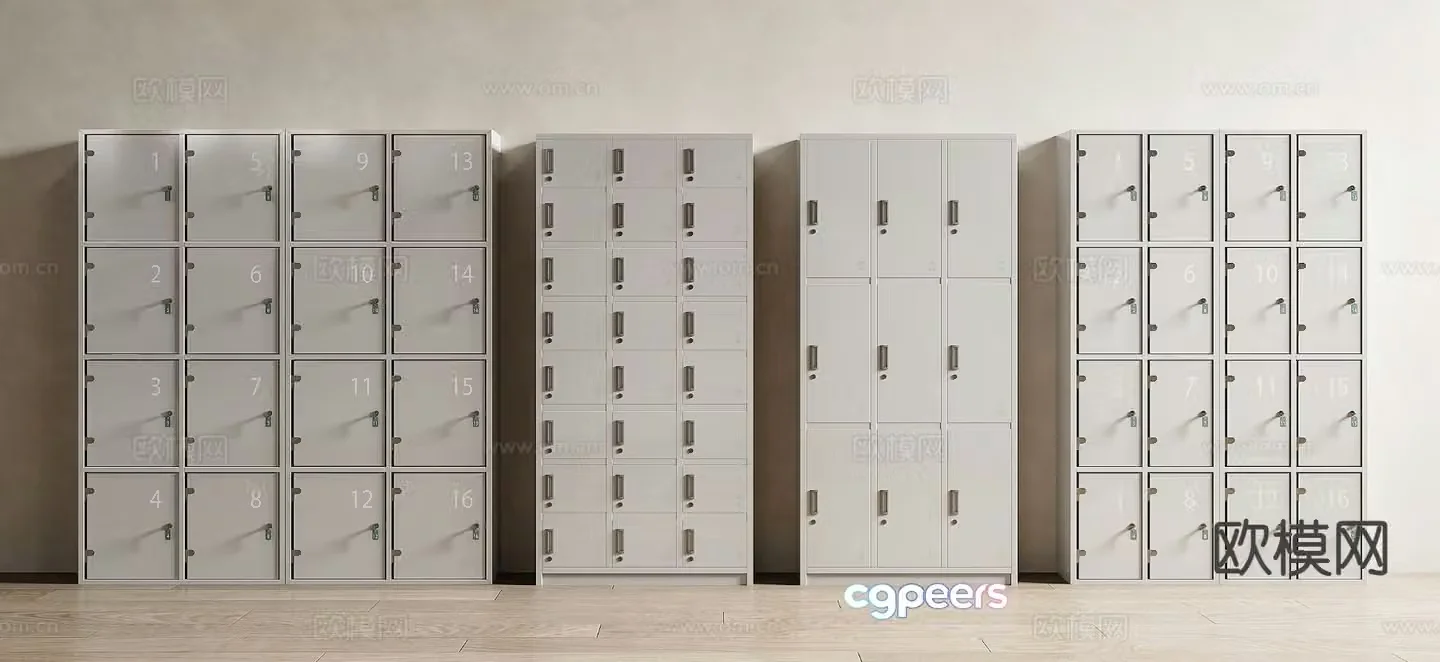 Modern storage cabinets locker iron cabinets storage cabinets 3D model