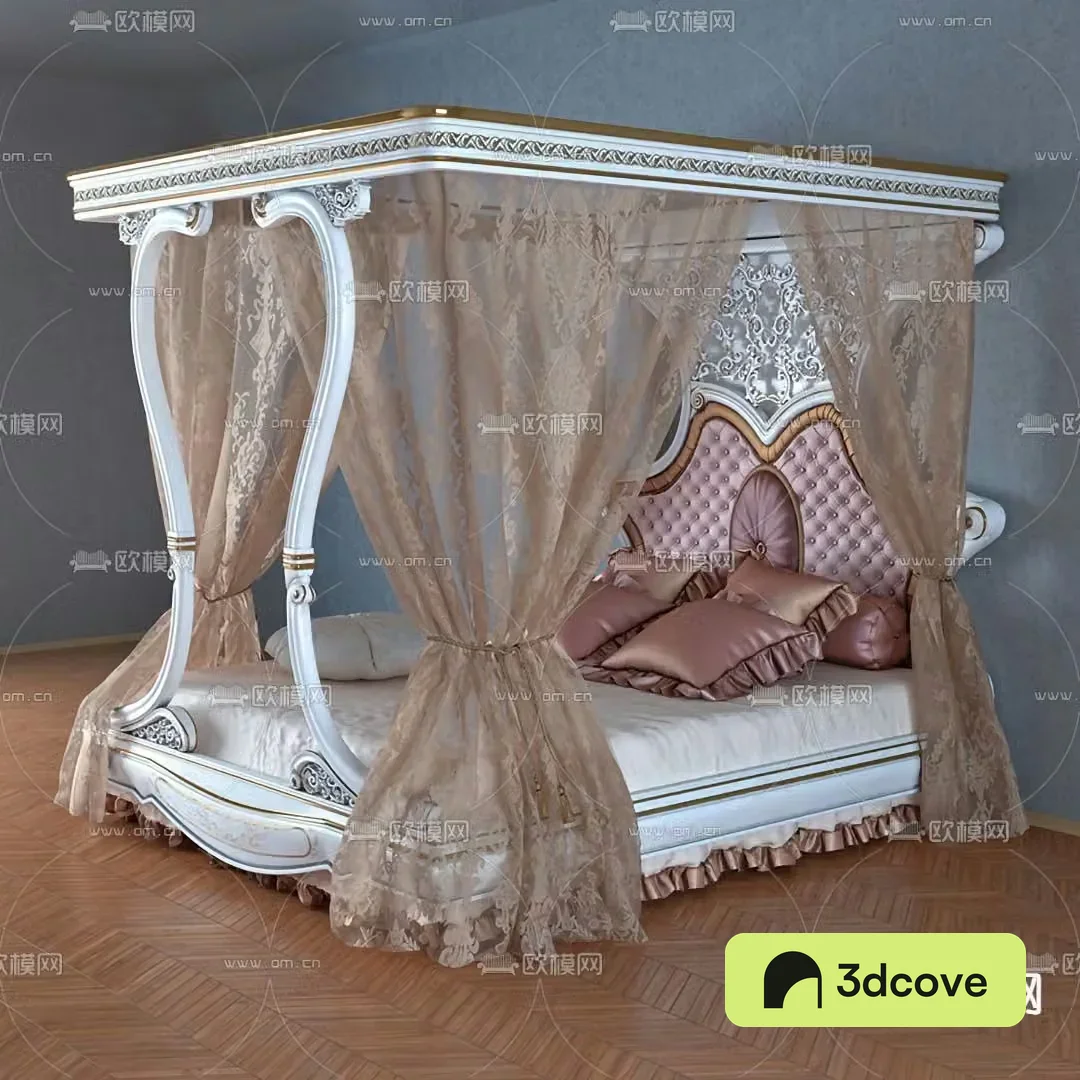 Simple European double bed loft bed