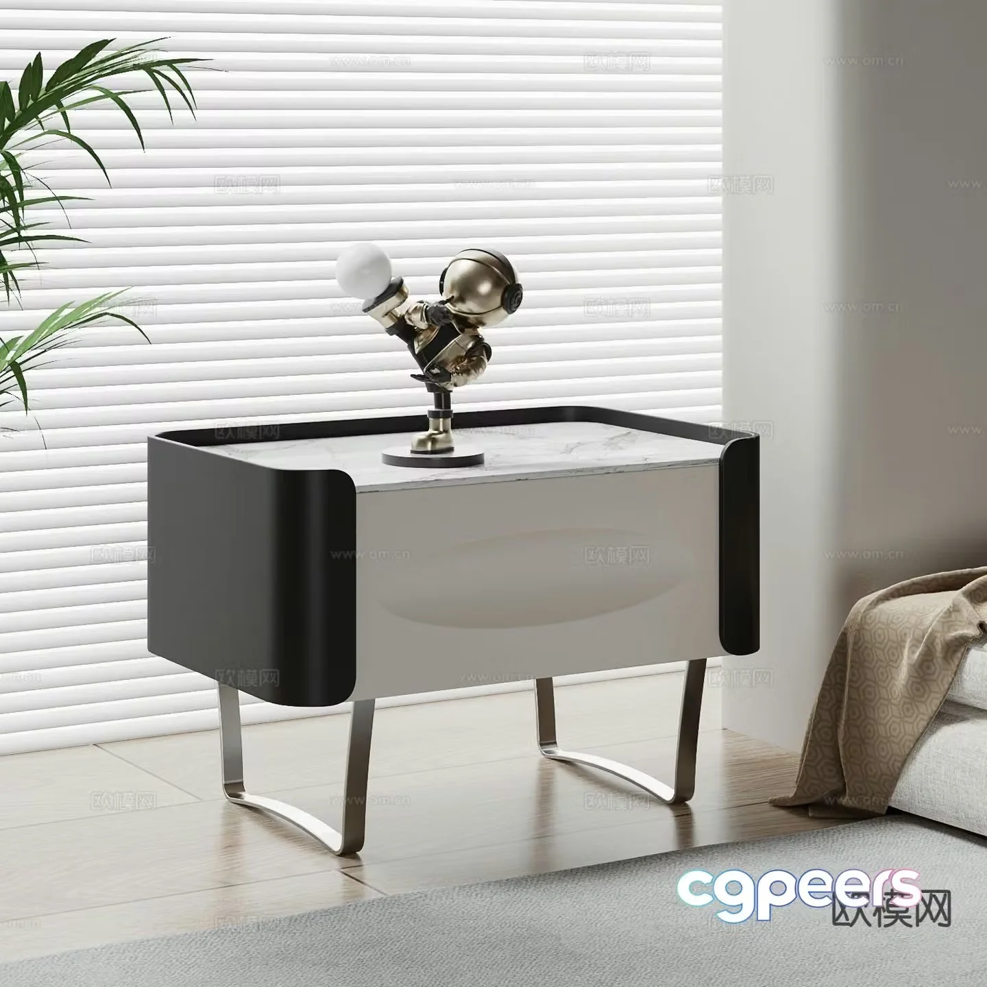 Modern bedside table 3d model