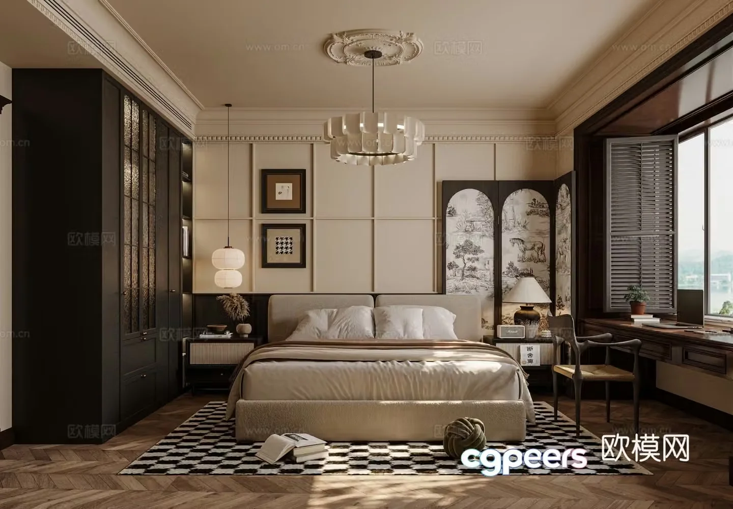 Medieval style bedroom master bedroom 3d model