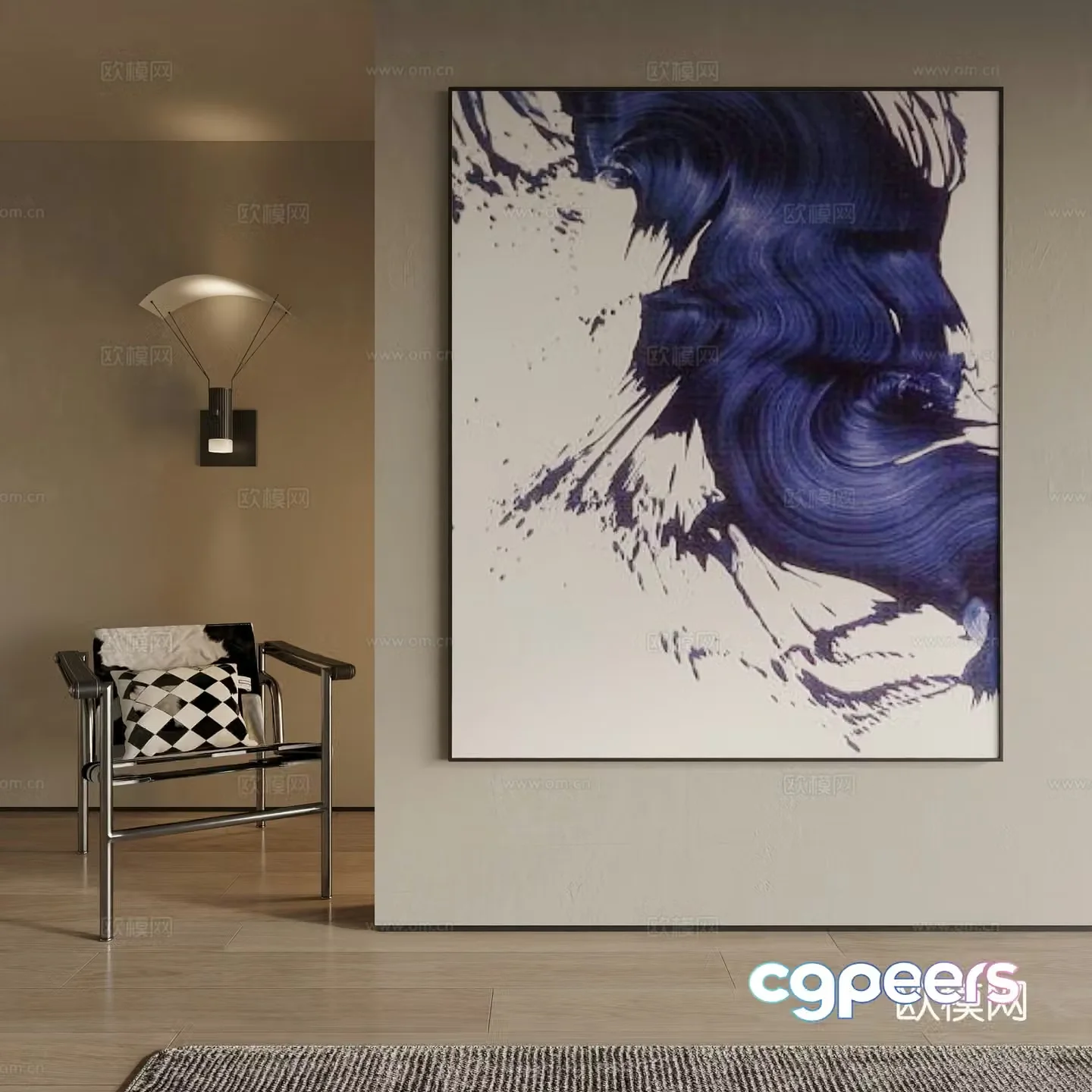 Modern decorative painting 3d model