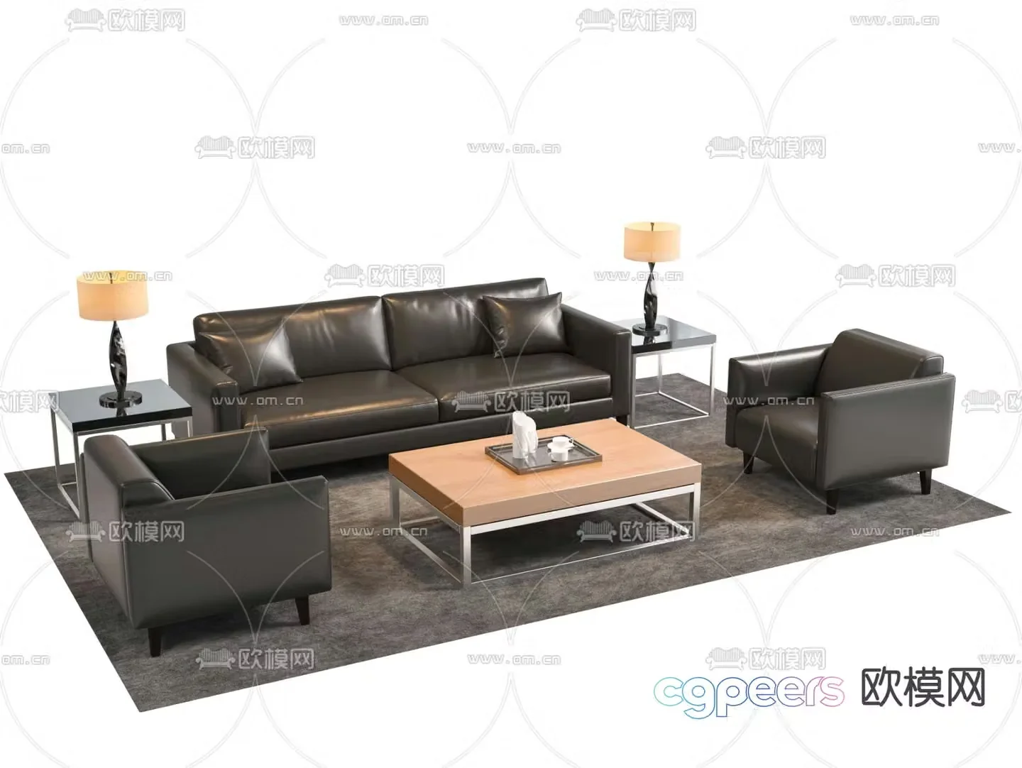 Office sofa modular sofa 3d model