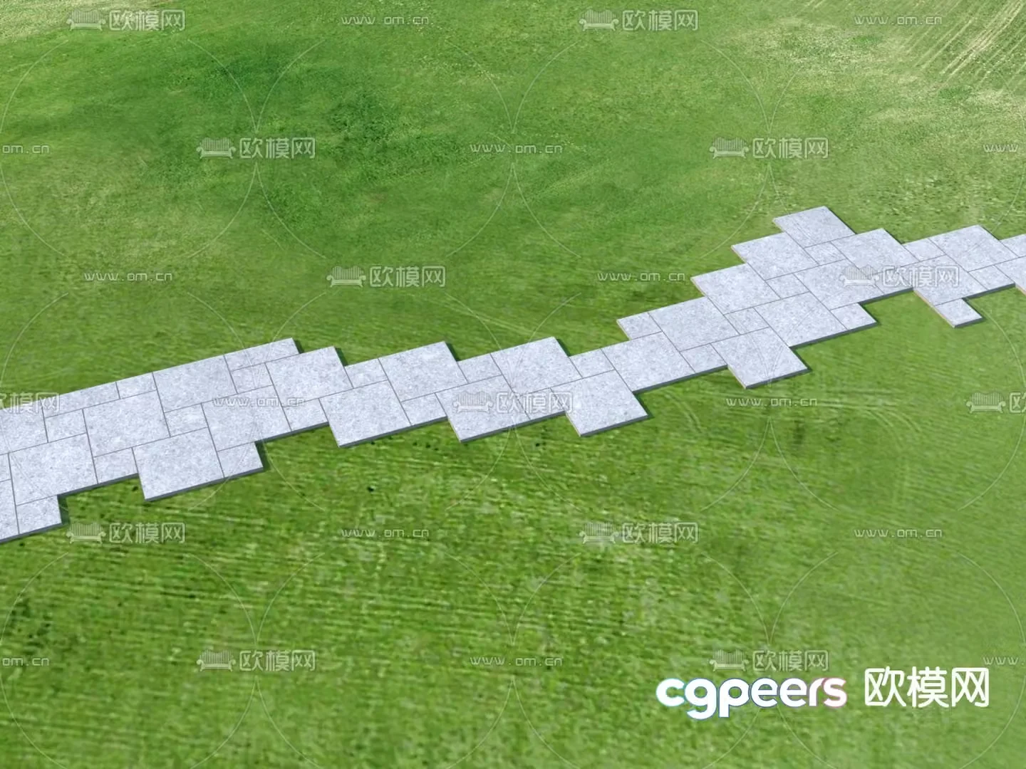 Landscape Garden Road Tingbu Park Tingbu 3D model