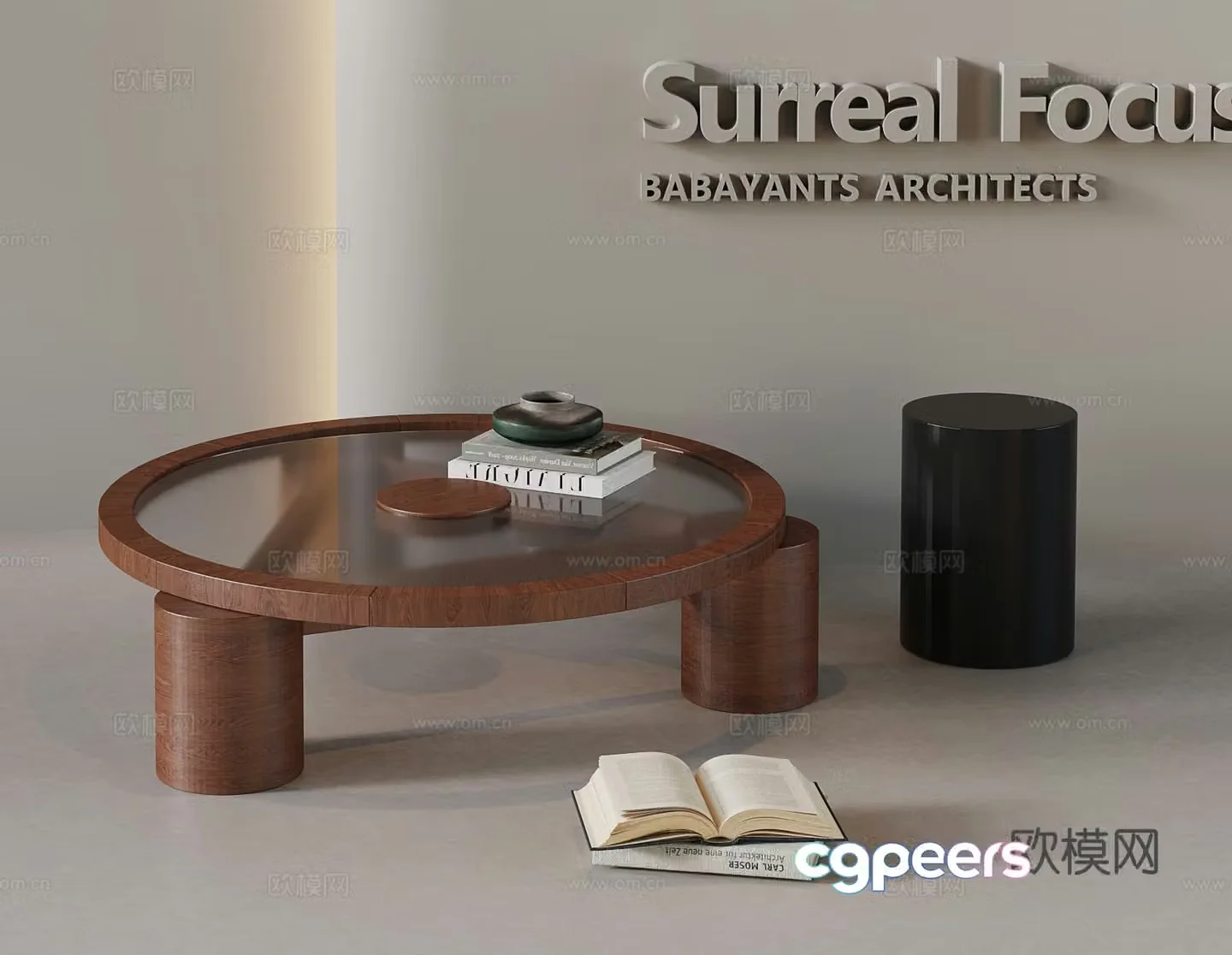 Wabi-sabi coffee table round coffee table 3d model