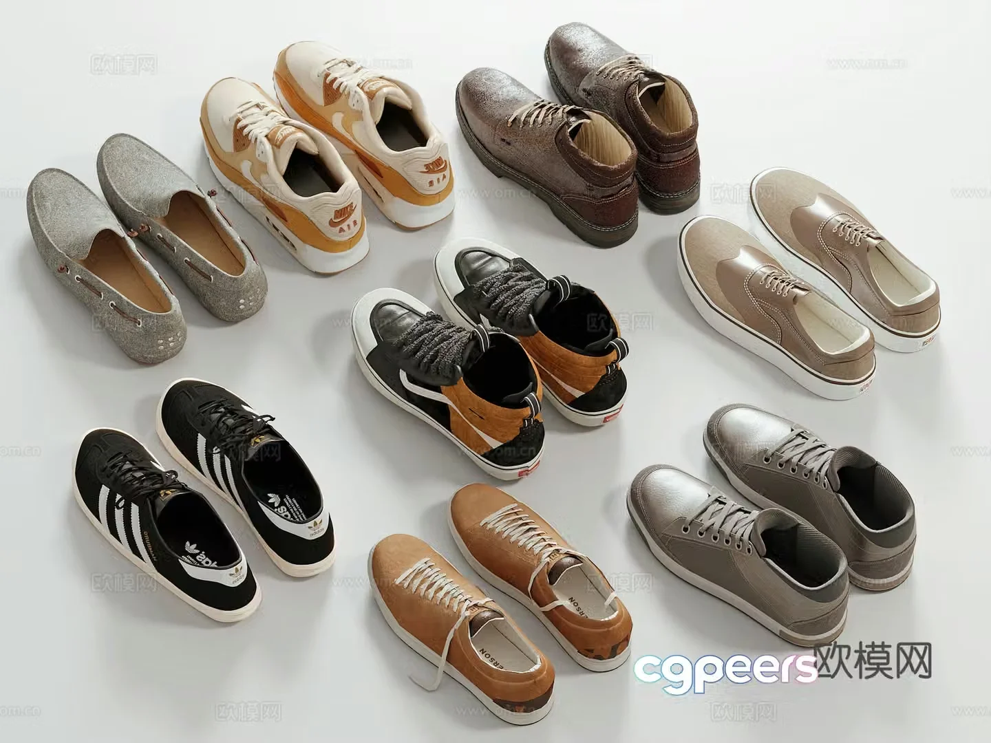 Modern casual shoes 3d model