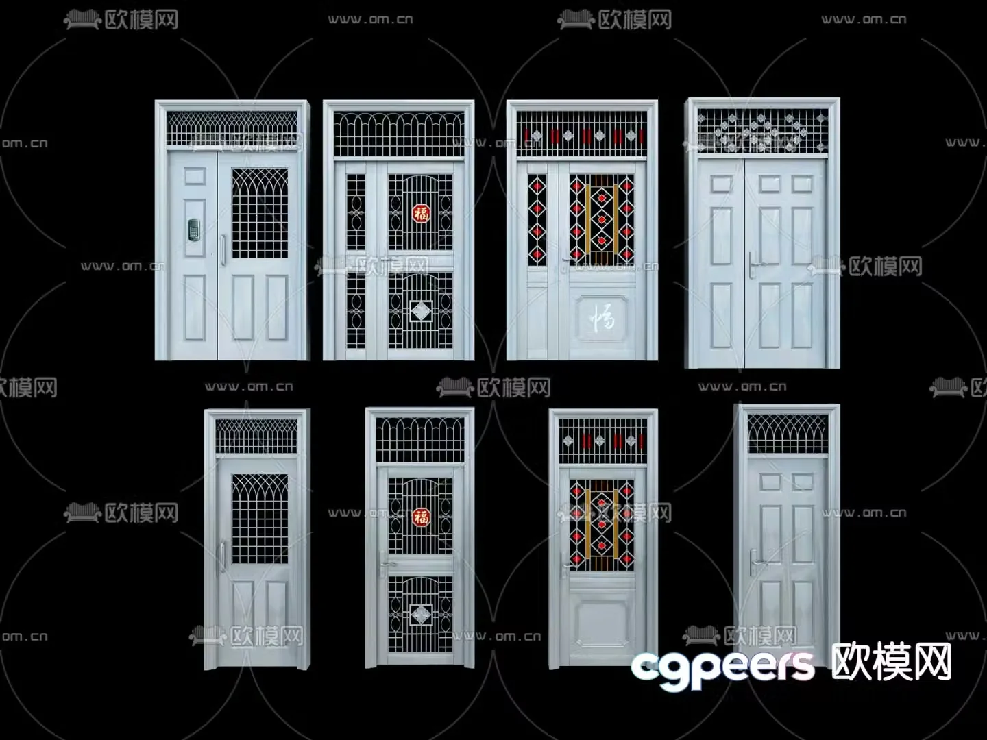 Stainless steel door entrance door mother and child door security door 3d model