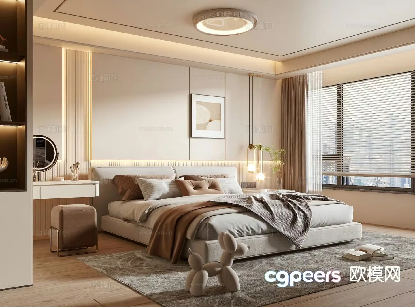 Cream style bedroom master bedroom 3d model