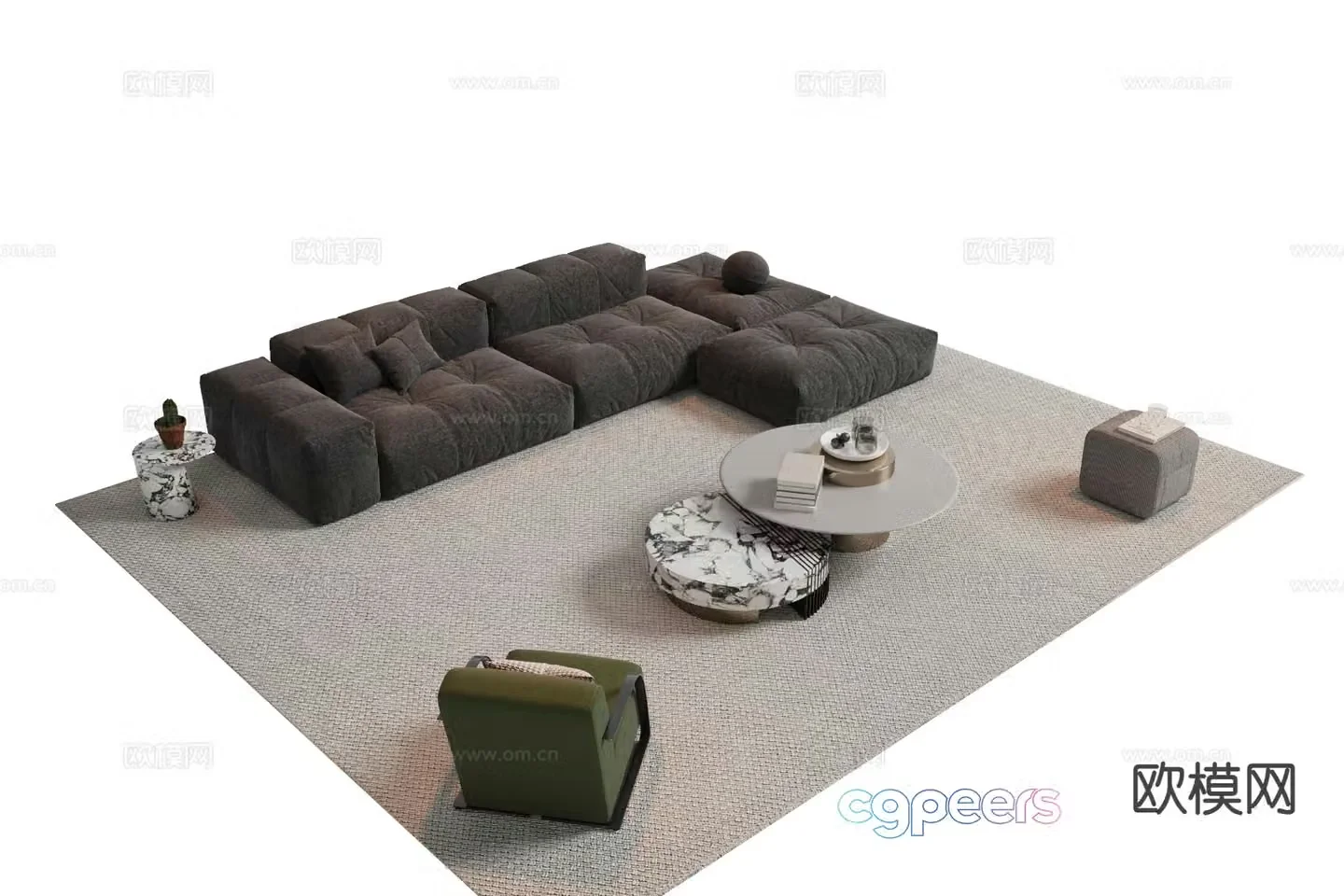 Modern sofa set 3d model