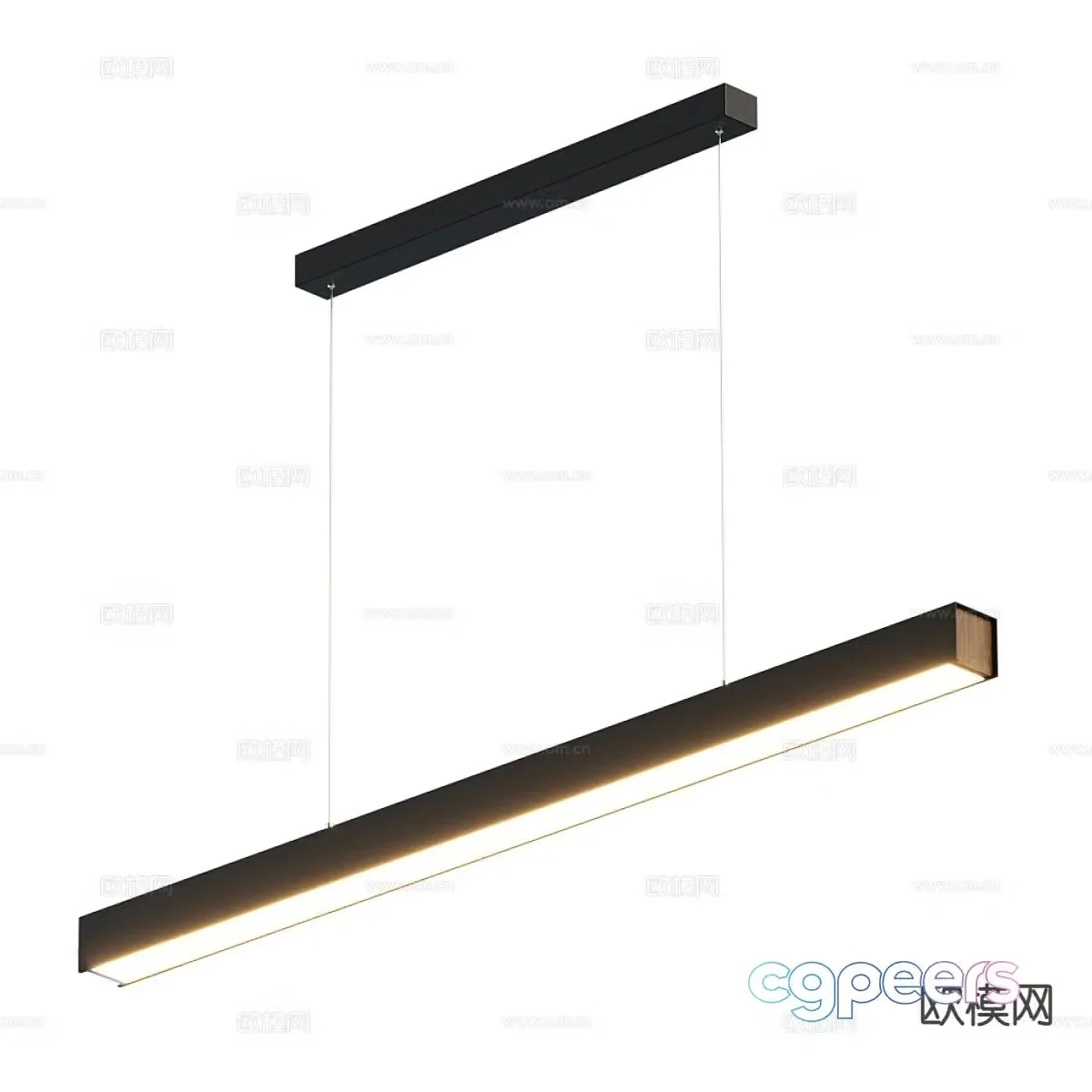 Modern office chandelier strip chandelier 3d model