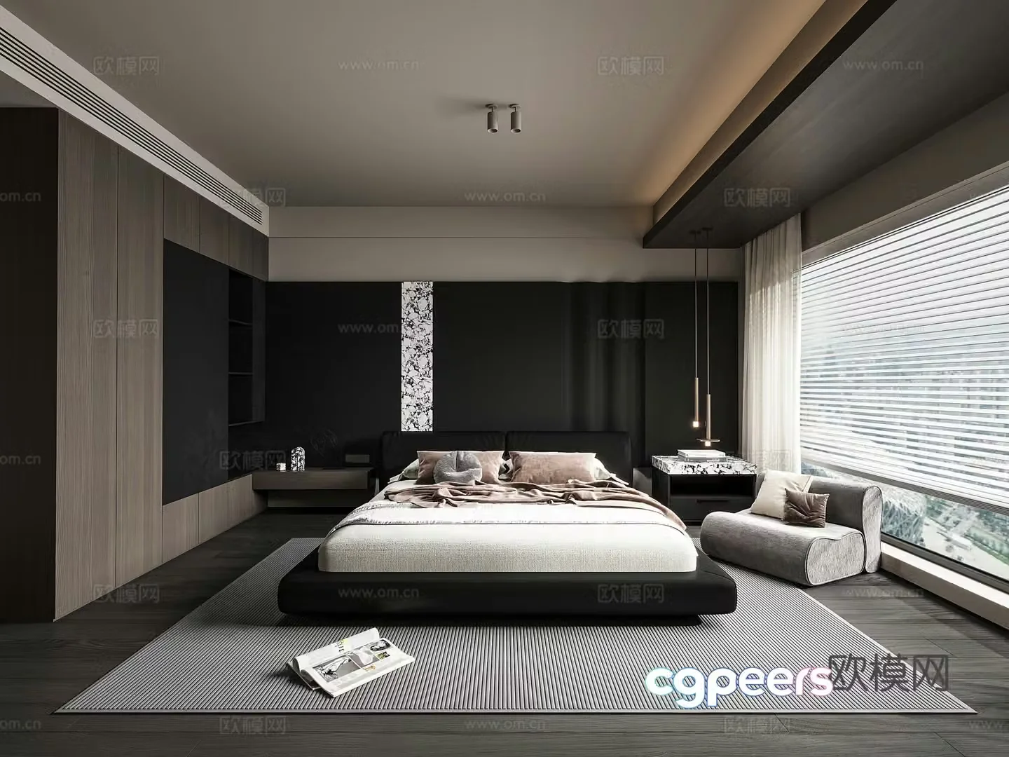 Modern bedroom master bedroom 3d model