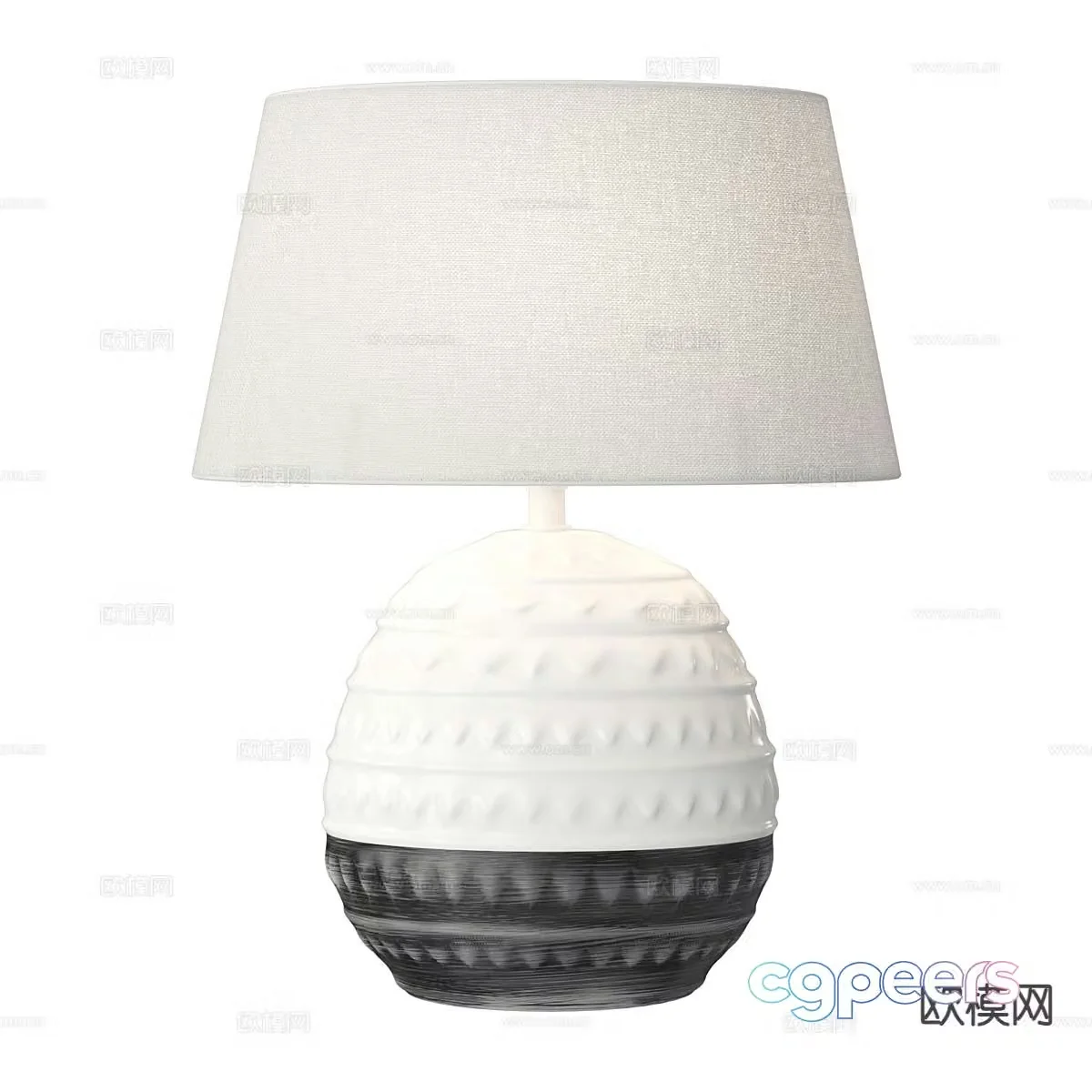 French ceramic table lamp 3d model