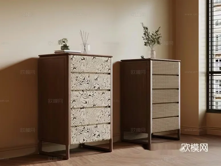 Modern Dresser Set 3D Model – 16907 – VRAY Render