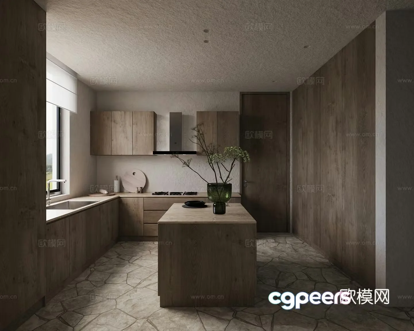 New Chinese style kitchen Song style kitchen 3d model