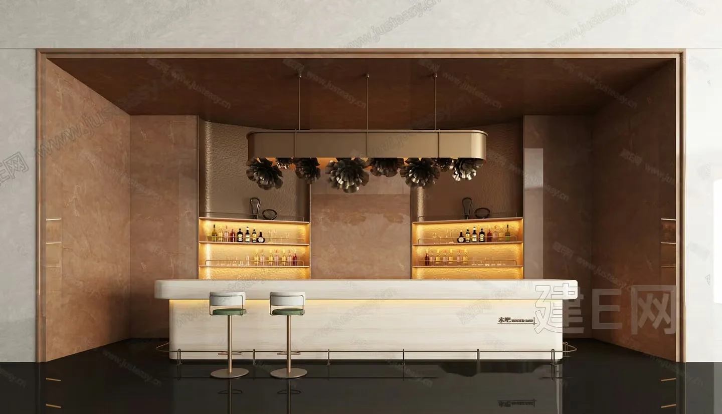 Modern Bar Setup 3D Model – 6065 – VRAY Render