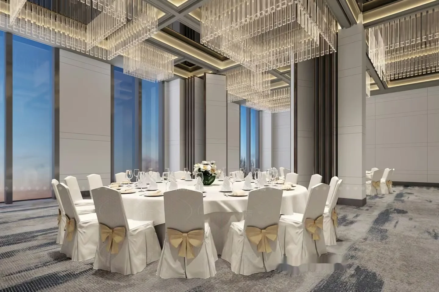 White Wedding Chairs 3D Model – 9255 – VRAY Render