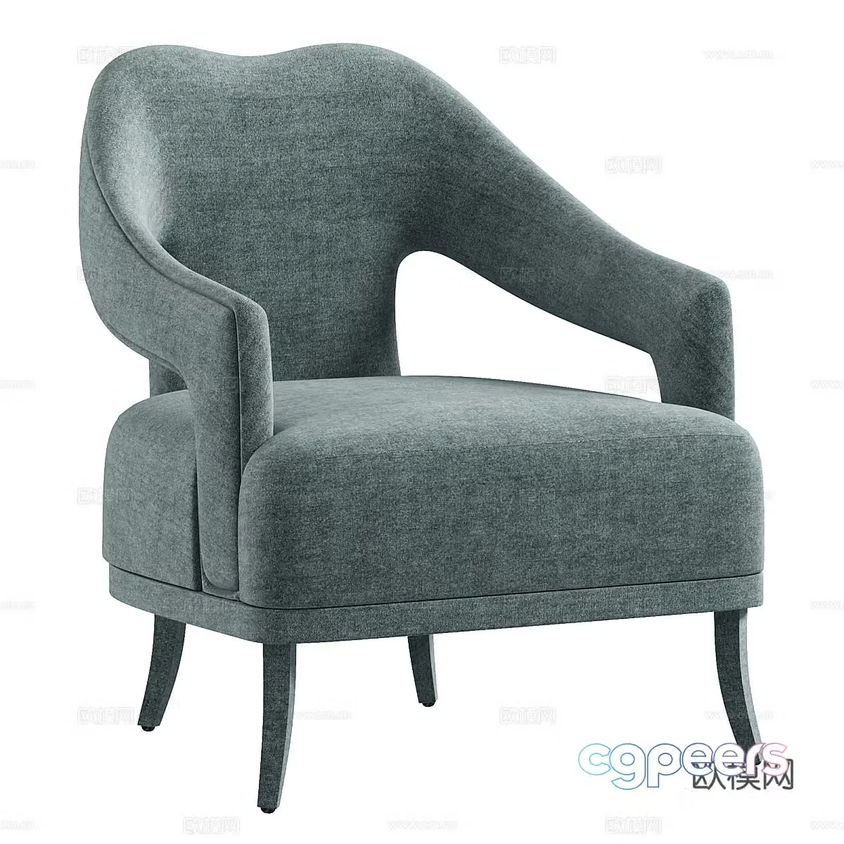 New Chinese style fabric leisure chair 3D model