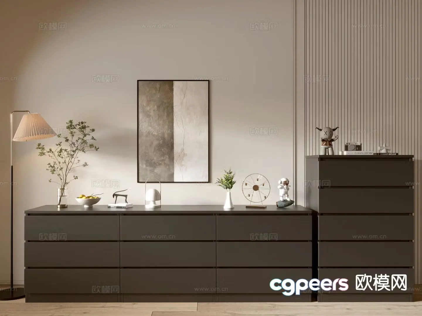 Modern side cabinet entrance cabinet 3d model