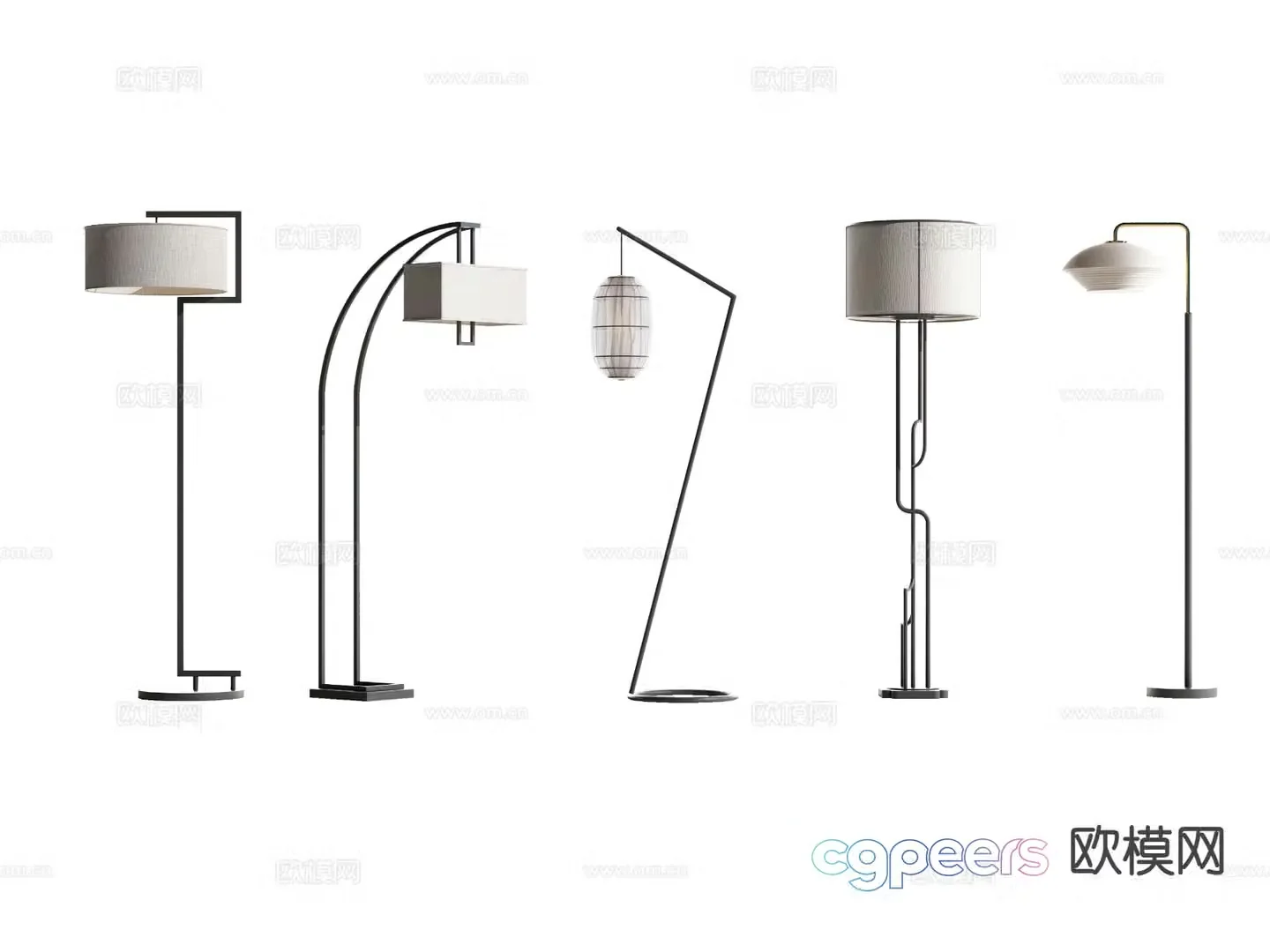 New Chinese style floor lamp 3d model