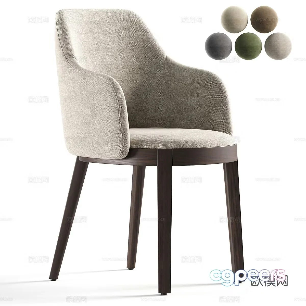 Modern Italian fabric single chair 3d model
