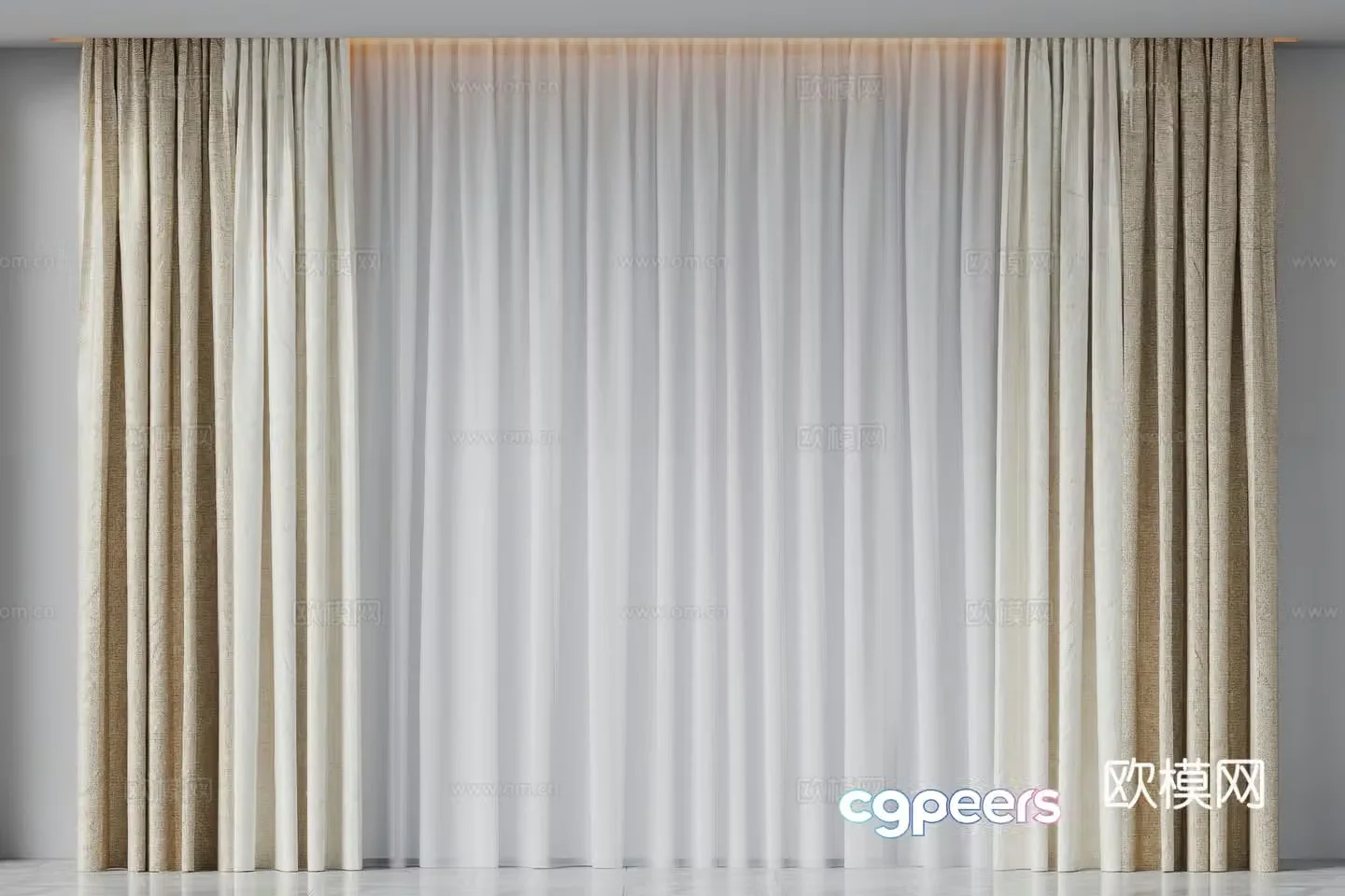 Curtain Venetian blinds Gauze 3d model