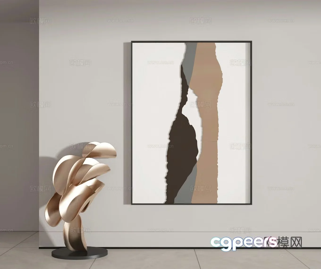3D model of hanging painting
