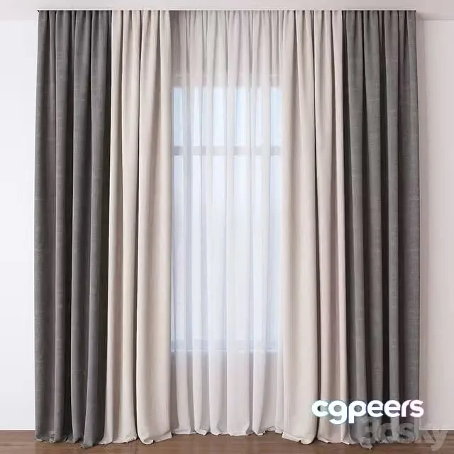 3ds Max Free – Curtain (realistic set)