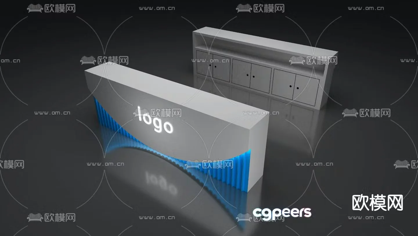Front desk service desk reception desk 3d model