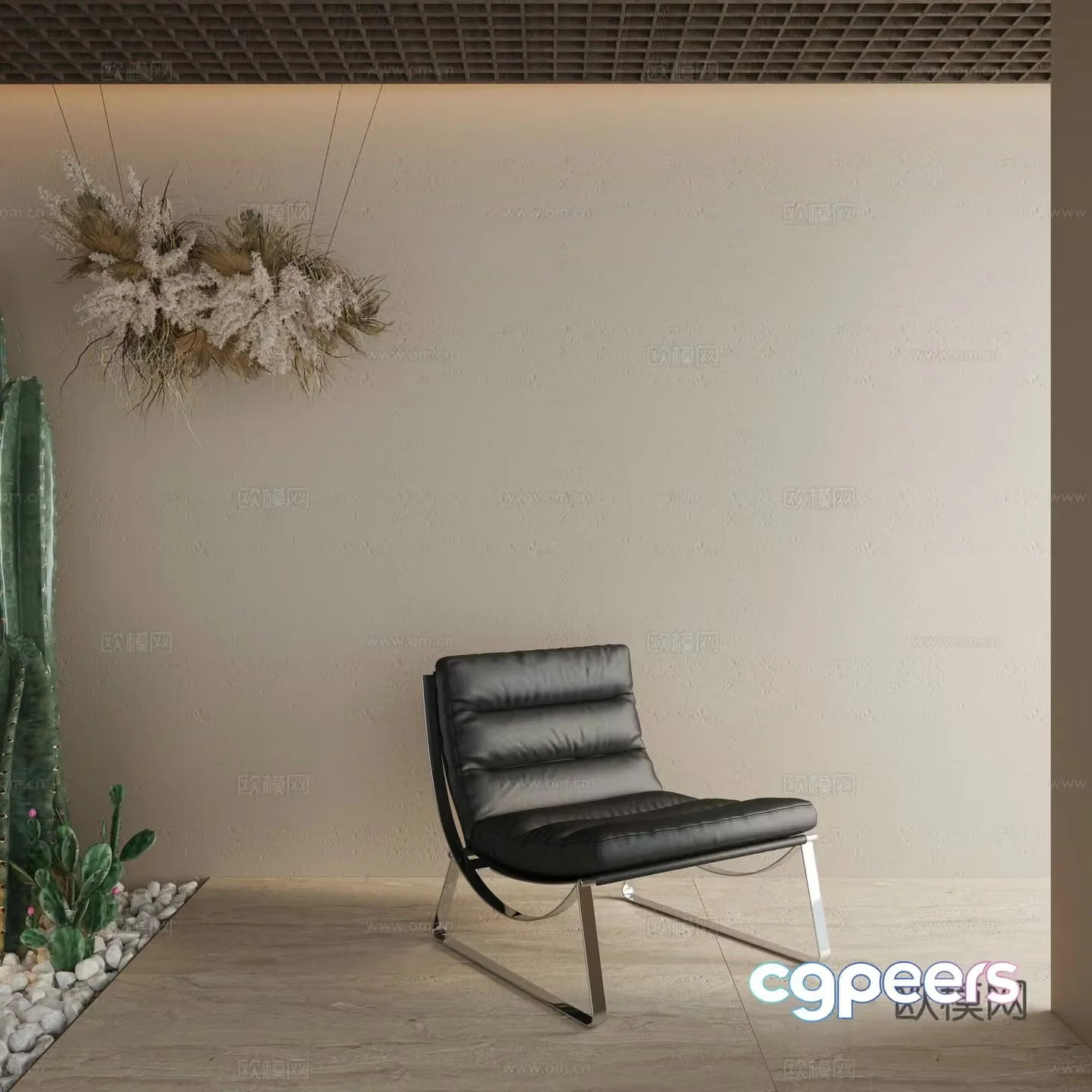 Leisure chair single chair leather chair 3d model