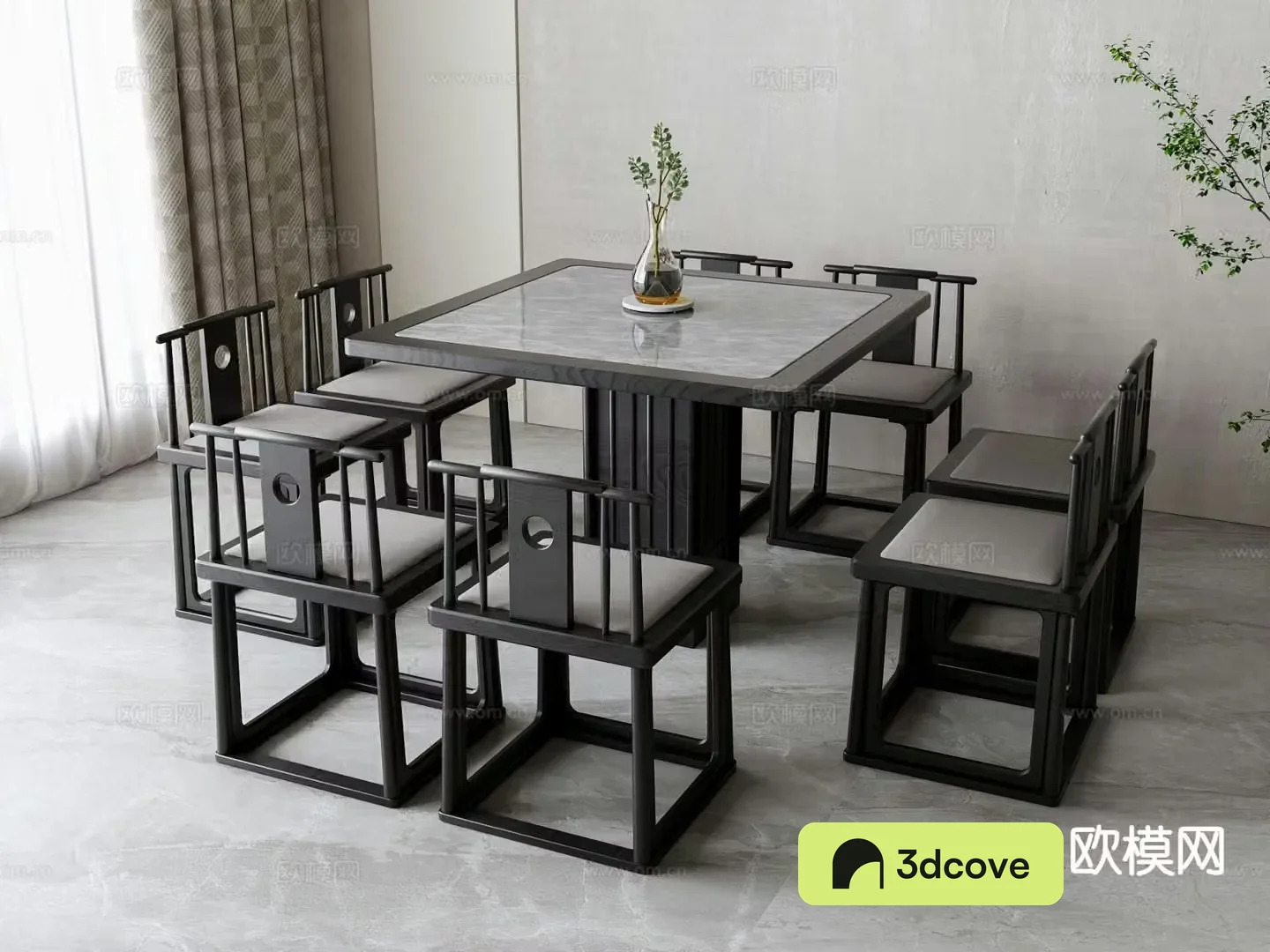 New Chinese dining table and chairs