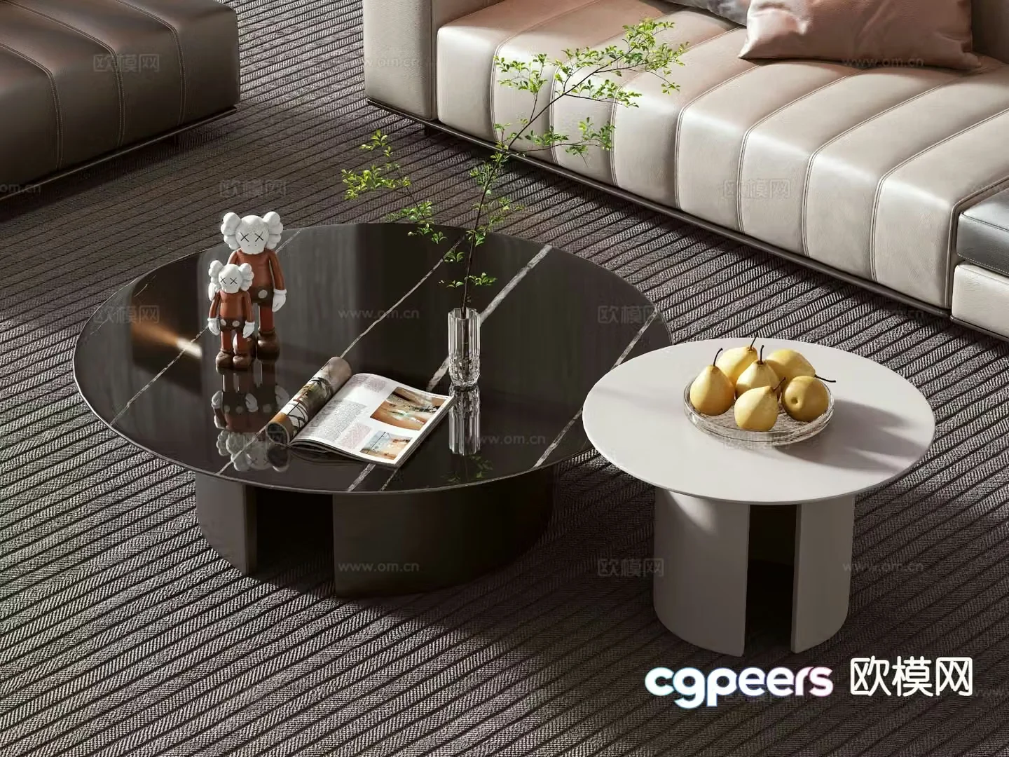Modern coffee table mother-in-law coffee table 3d model