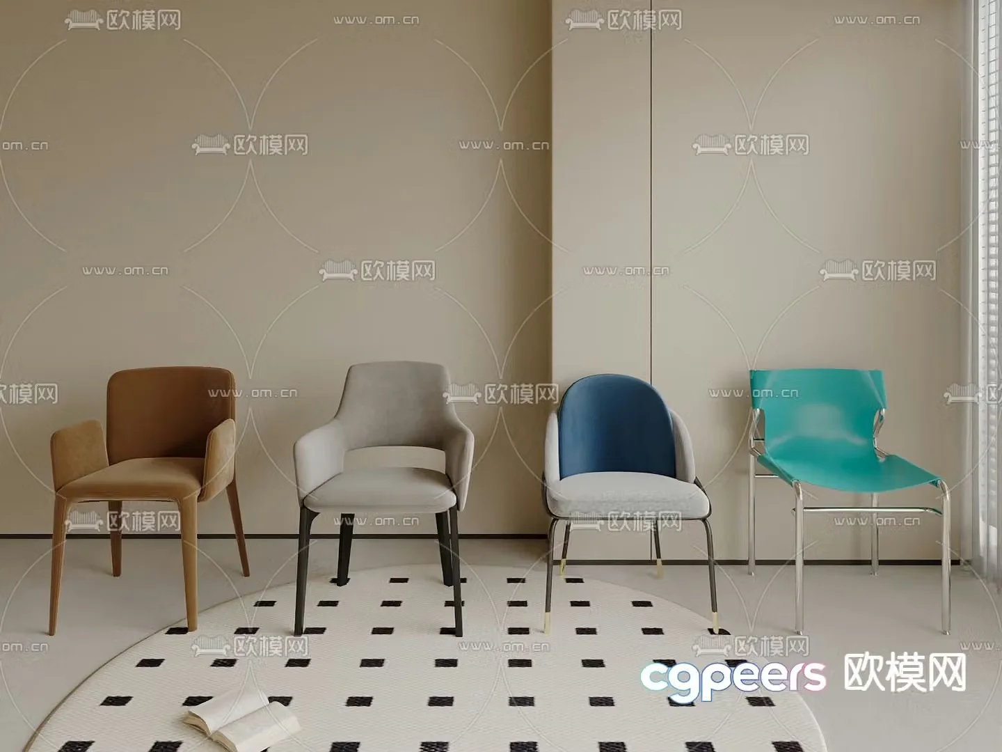 Modern chair casual chair 3d model