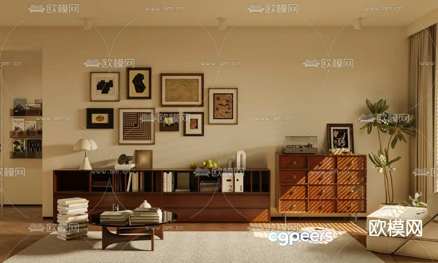 Medieval style TV cabinet 3D model