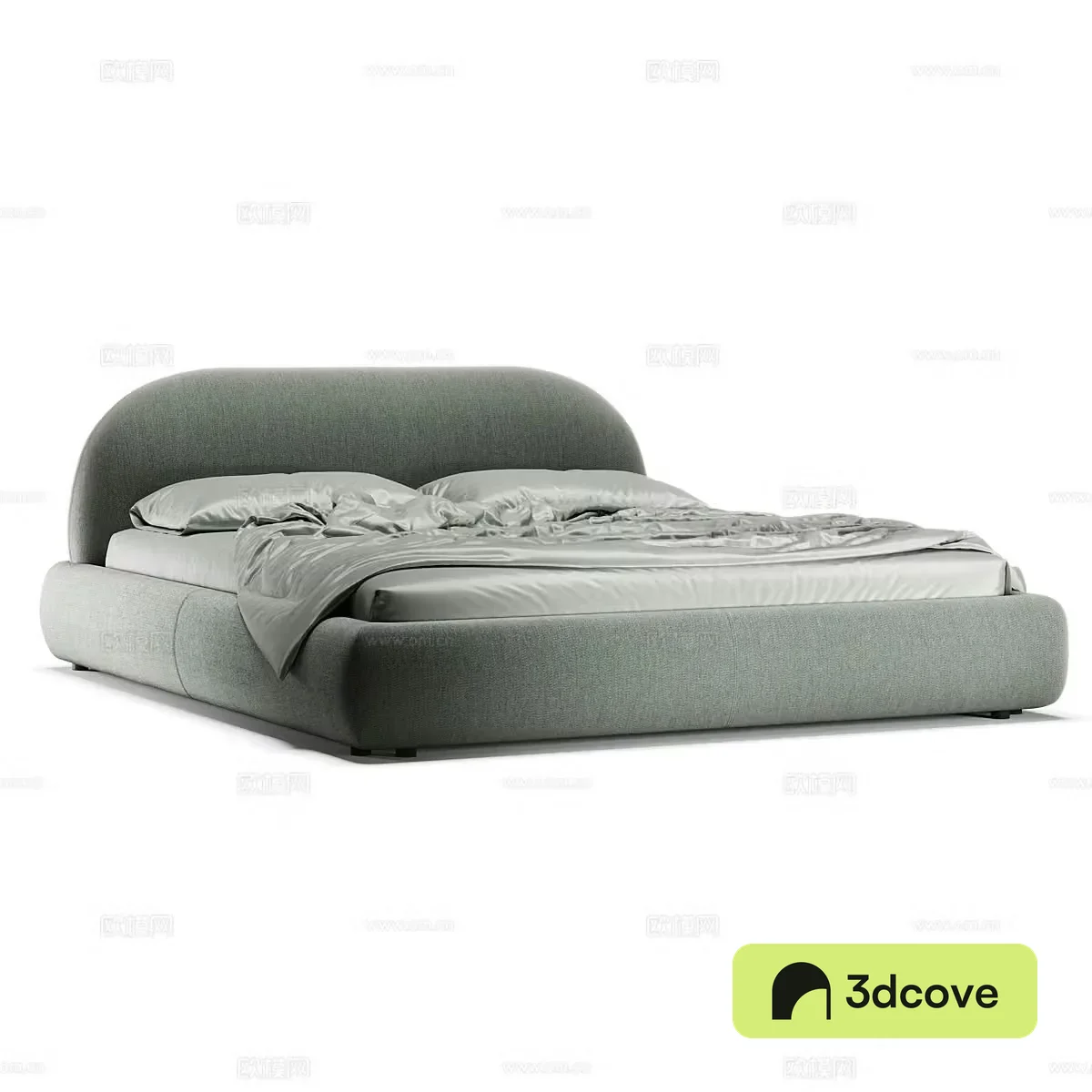 Modern simple double bed Simple bed Bedroom bed Pillow