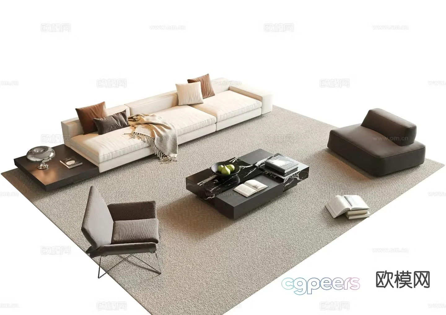 Modern sectional sofa 3d model