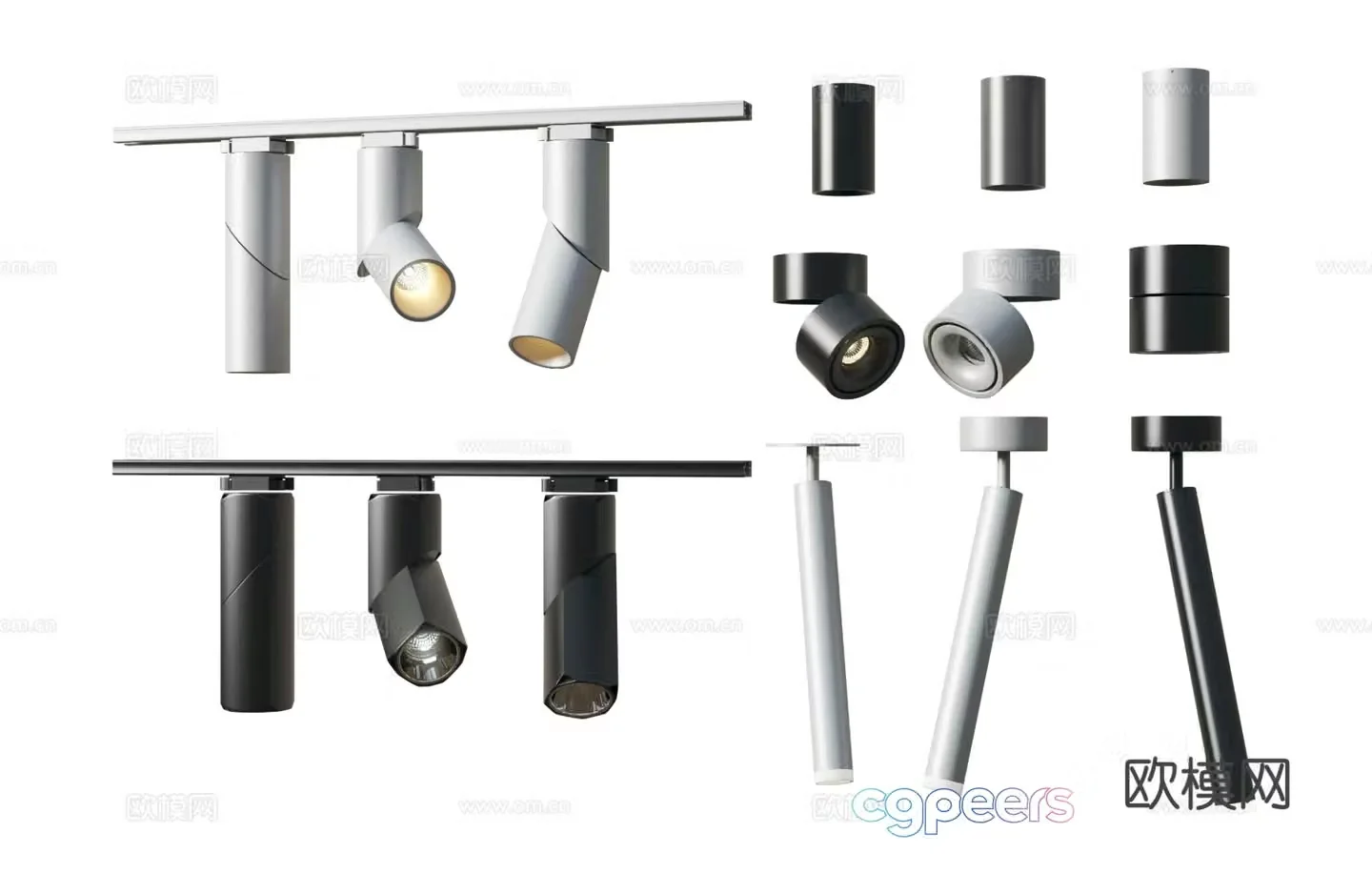 Modern downlight spotlight track spotlight 3d model